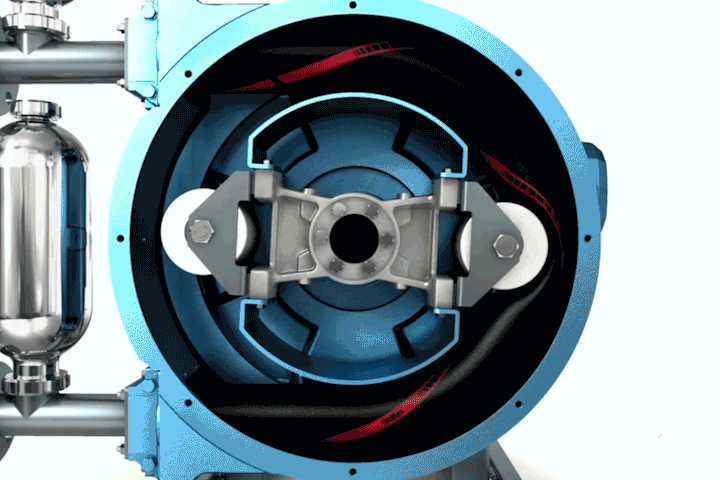 Bomba peristáltica de roletes e sua manutenção simples e fácil.